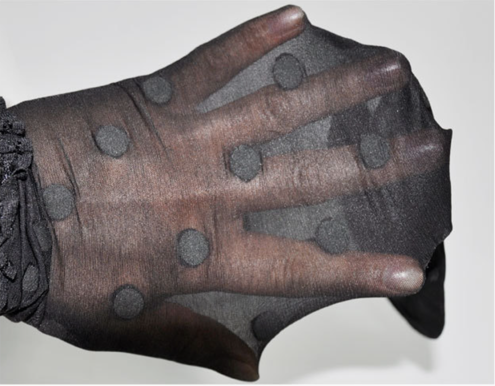 Womens Lace Trim Polka Dot Thigh High Stockings